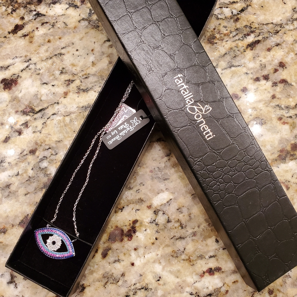 Evil Eye Pink and Blue Necklace